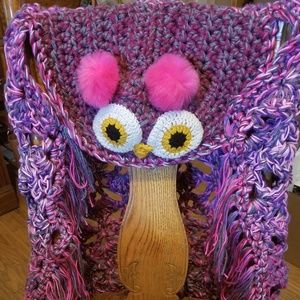 Child Size Pink Hooded Owl Blanket